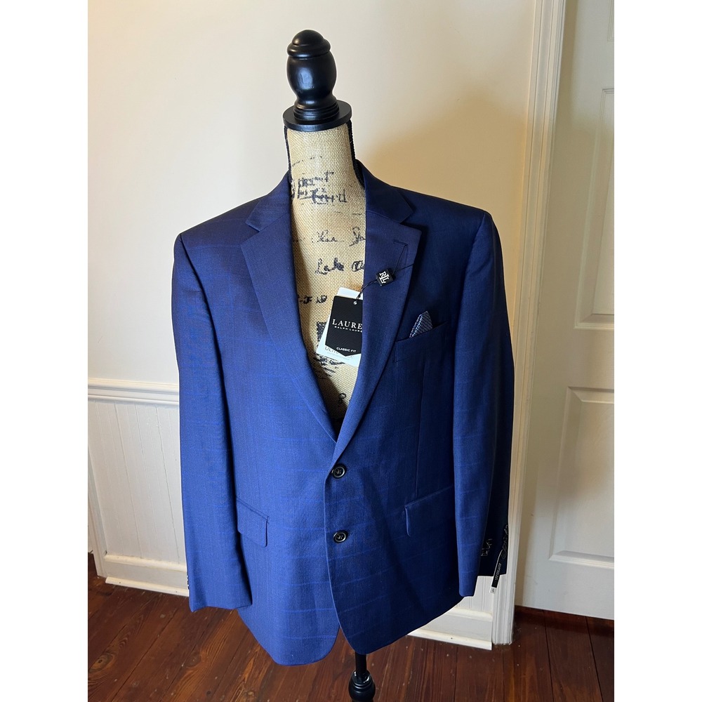 Lauren Ralph Lauren size 42S men's navy blue classic fit ultra flex suit jacket